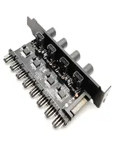  12V Easy Install 1 To 3 8 Way PC Case Cooling Fan Hub 4Pin 3Pin Speed Controller Practical Regulator Splitter Computer Adapter 