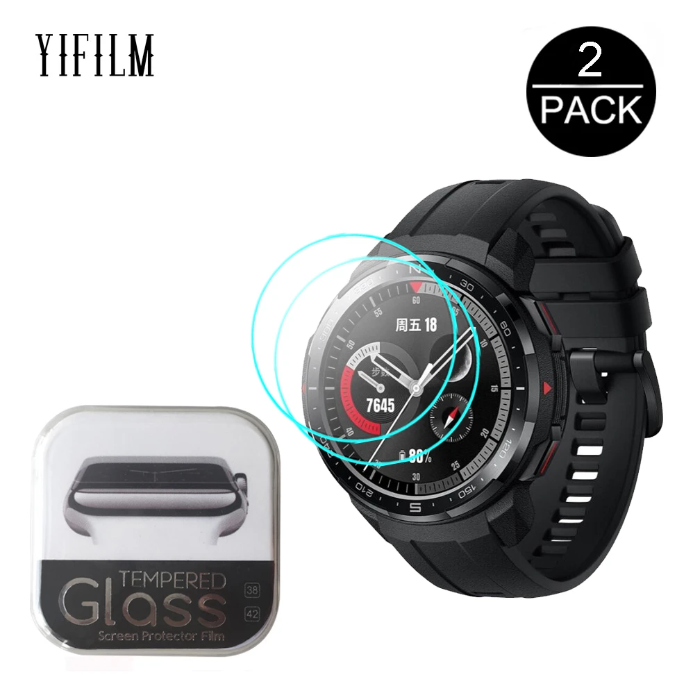 Screen-Protector Tempered-Glass Smart-Watch Huawei 9H 2pcs Clear HD for Honor Gs-Pro
