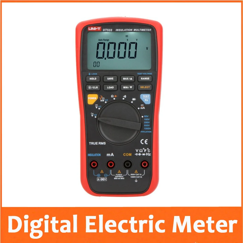 

RMS Auto 50~1000V Insulation Earth Resistance Meter Digital Multimeter Capacitance Temperature Tester Megohmmeter