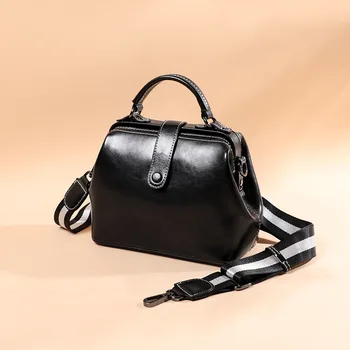 

Bag Female 2020 New Style Trend of Fashion WOMEN'S Shoulder Bag Shoulder Bag Doctor Clip Hand WOMEN'S Leather Bags