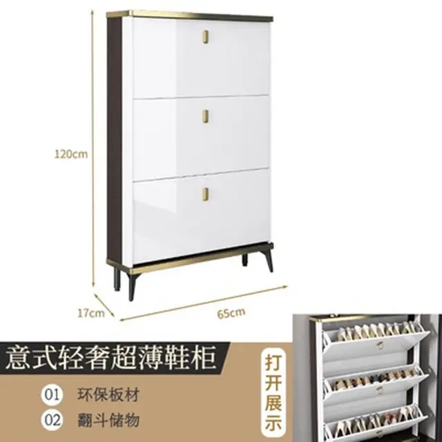Living Room Household Furniture Ultra-thin Shoe Cabinets Dormitory Hallway Porch Shoe Shelf Small Apartment Hotel Storage Rack 65-17-120 cm