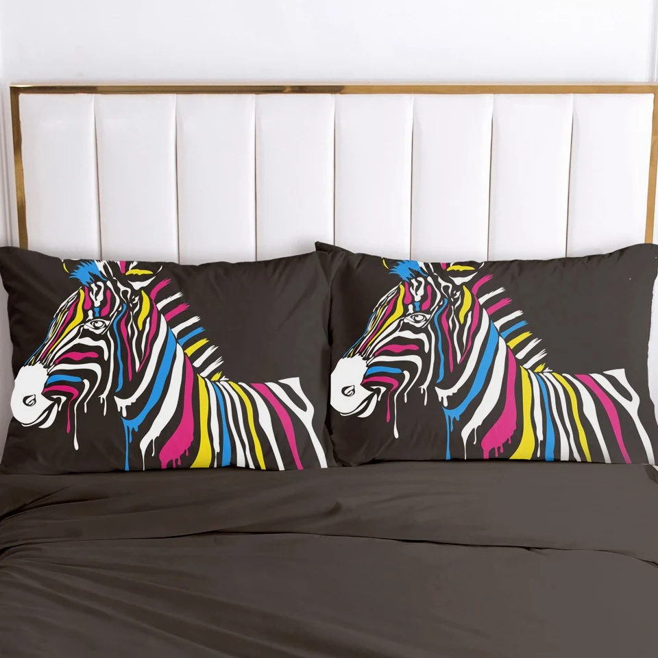 

2pc Pillow Case Pillowcase 50x70 50x75 50x80 50x90 80x80 70x70 Decorative Pillow Cover Bedding Color zebra
