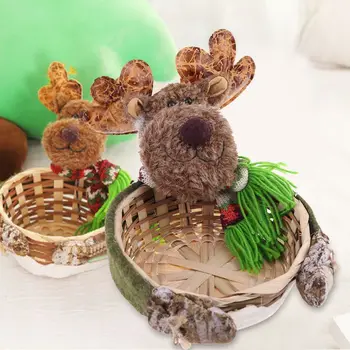 

Christmas Candy Storage Basket Decoration Santa Claus Snowman Merry Christmas Candy Storage Basket Gift for Christmas Home Party
