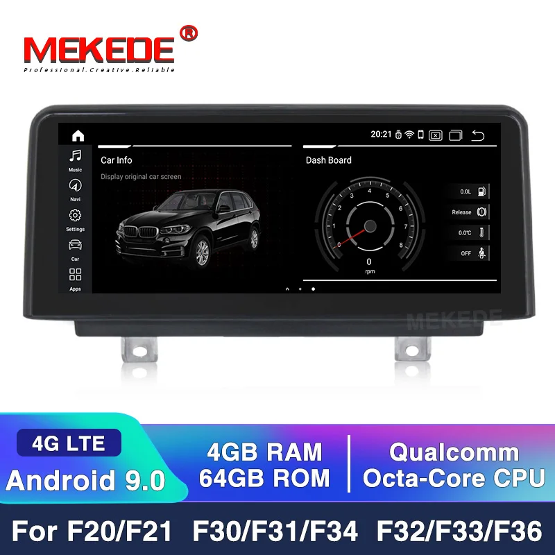 10.25"px3 Android 9.0 Car Multimedia Player GPS Navigation for BMW 3 Series F30 F31 F34 2010-2013 with USB Stereo iDrive 4Core