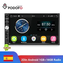 Podofo 2Din Android 1 Гб+ 16 Гб Автомагнитола Стерео gps навигация Bluetooth USB 7 ''сенсорный автомобильный мультимедийный плеер аудио Авторадио