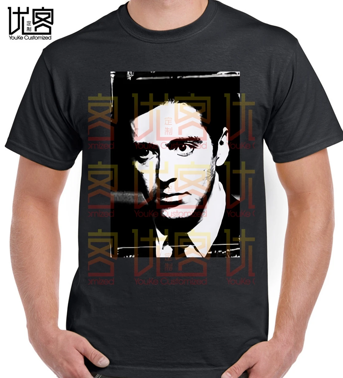 Al-Pacino-Godfather-II-Movie-Film-Mafia-Black-Футболка-для мужчин-Funny-o-образный вырез-короткий рукав |