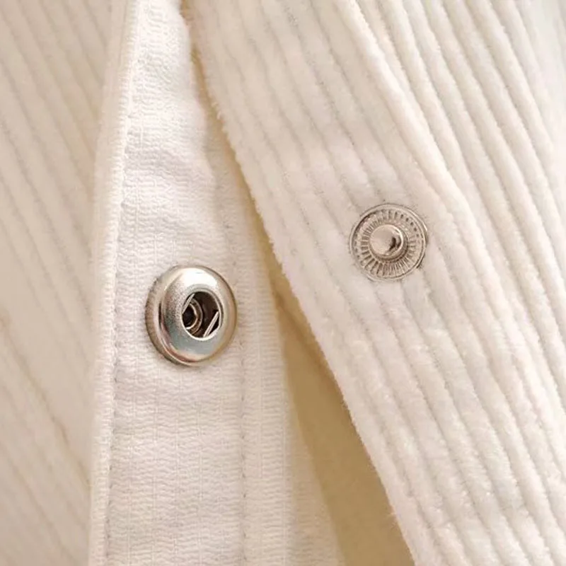 astounding 2019 Corduroy Casual Women Jacket 2 Pocket Decor Lapel Single Breasted Autumn Long Sleeve High Stre