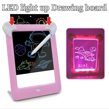 

Adjustable light Writing Tablet with LED Light Fun Toy Drawing Board Magic Draw Educational Gift Drawing Writing board Kids