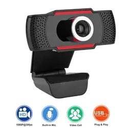 Webcam HD 1080P avec Microphone, caméra rotative pour ordinateur PC, pour diffusion en direct, appels vidéo, conférence de travail 