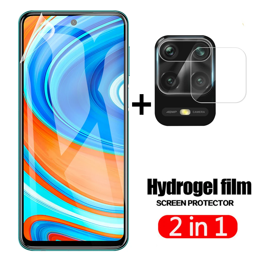 2 в 1 стекло объектива камеры + Передняя Гидрогелевая пленка для Xiaomi Redmi Note 9 Pro Max 9S 9C