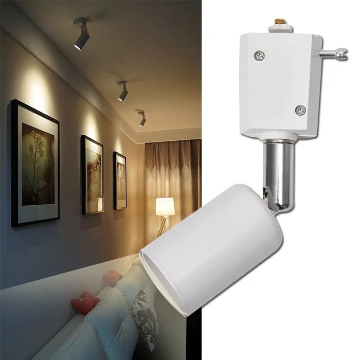 

6pcs E27 Two-track Interface Light LED Spotlight Track Light Screw Base Bracket Double Track Interface for Rotating Lights