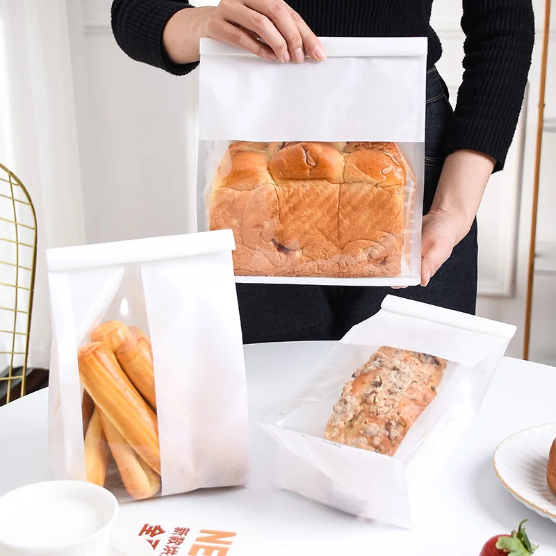 600pcs Wholesale Visible food packaging paper bag with transparent