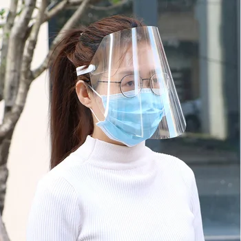 

2PCS Adjustable Protect Masks Transparent Stop the Flying Spit Prevent Anti Droplet Dust-proof Full Face Covering Mask Visor