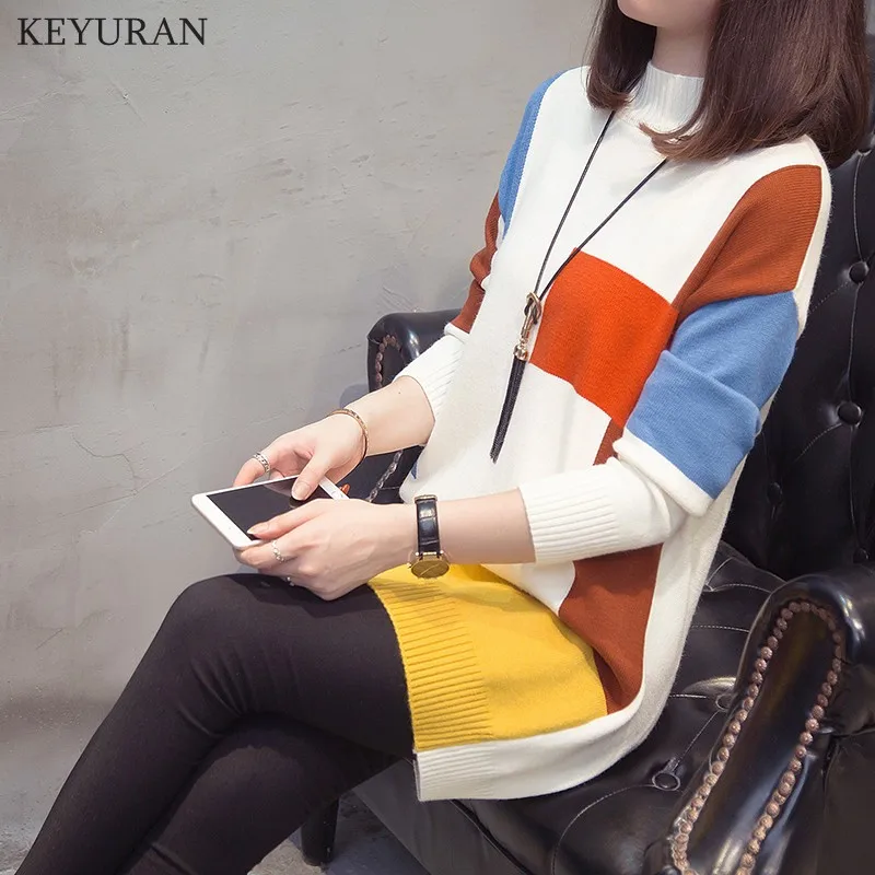 Женский осенне-зимний новый модный Средний длинный плюс размер 4XL трикотажный