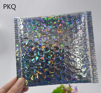 

120pcs High-end Laser Silver Bubble Shipping Pouch Waterproof Courier Bags Bubble Mailers Padded Bubble Envelopes Bag 15*13cm