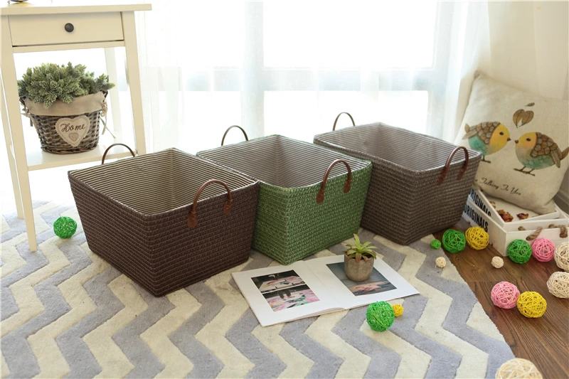 Household weaving laundry basket storage box hamper toy clothing store thickening storage box WF8101014