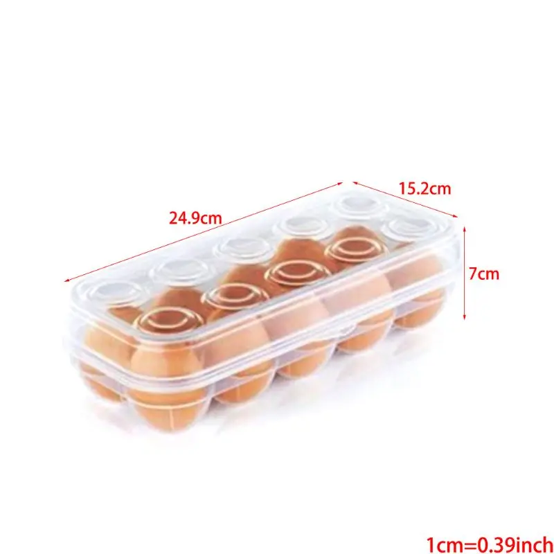 

Stackable Plastic Covered Egg Tray Holder Storage Container and Organizer for Refrigerator-Dozen-Section Carrier Bin