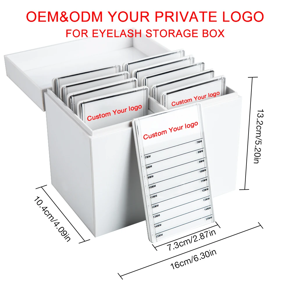Personalizado para Enxertia Caixa de Armazenamento de Cílios de 10 Camadas Logotipo Privado Acrílico Organizador Faça Você Mesmo Cílios Extensão Maquiagem Ferramenta Oem Odm 2 Aplicador de sombra