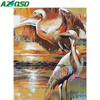 

AZQSD Oil Painting Bird HandPainted Kits Drawing Canvas Pictures By Numbers Animal Home Decoration DIY Gift 40X50cm