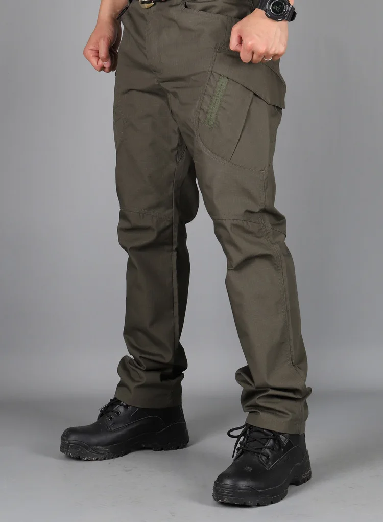 2019IX7 tactical pants men's trousers special forces army fan pants outdoor training pants autumn and winter hiking pants wear t - Цвет: IX9green