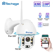 Techage 1080P 2MP Беспроводная PT IP камера, скоростная Купольная Wi-Fi камера для безопасности на открытом воздухе, двухстороннее аудио AI, распознавание человека, Onvif CCTV, наблюдение