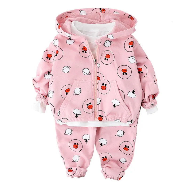 

Spring Autumn Baby Boys Girls Clothing Children Cartoon Hooded Pants 2Pcs/sets Toddler Fashion Clothes Suit Kids Outing Costume