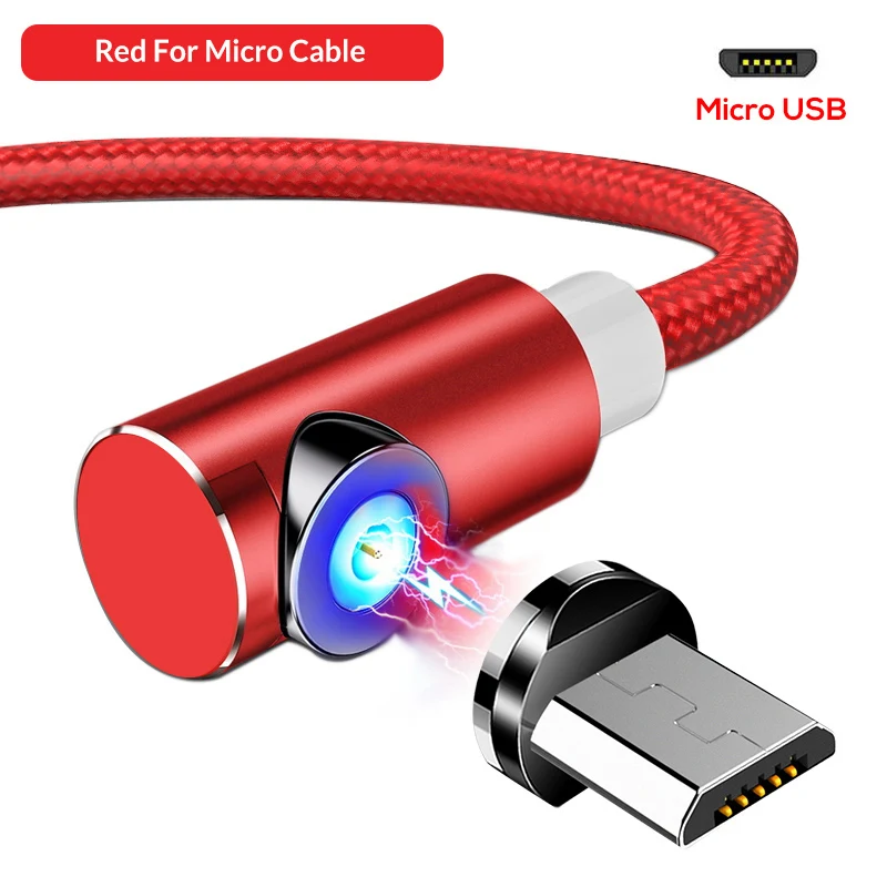 For Micro USB Red Светодиодный магнитный СВЕТОДИОДНЫЙ модуль панели управления usb-кабелем для samsung Galaxy S9 S10 Note 9 мобильный телефон 3A кабель для быстрой зарядки для IPhone - Цвет: For Micro USB Red