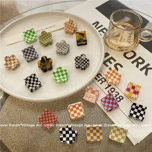 

Korean Black and White Checkerboard Small Catch Clip Color Bangs Clip Broken Hair Edge Clip Hairpin All-match Hair Clip