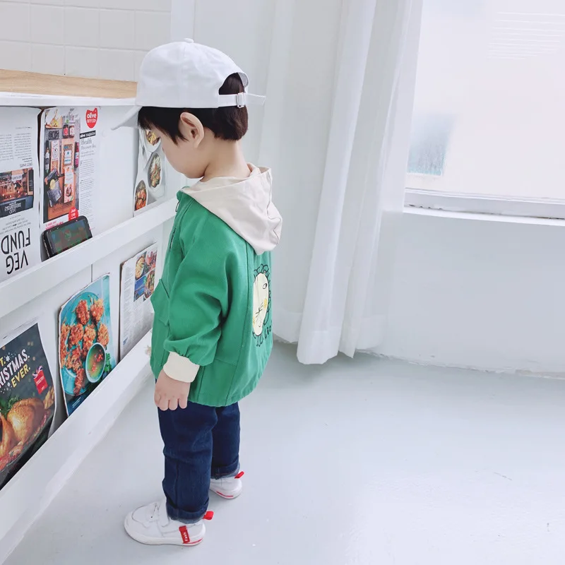 INS Hot Selling Autumn New Style Kids' Overcoat Hooded Cotton Cloth Trench Coat Men And Women Treasure Childrenswear Cartoon Car