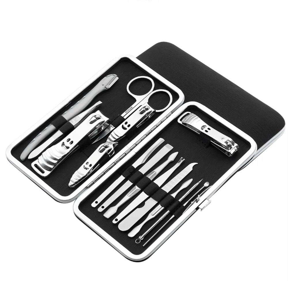 

Silver Stainless Steel Nail Clipper Cutter Trimmer Ear Pick Grooming Kit Manicure Set Pedicure Toe elegant Nail Art Tools Set