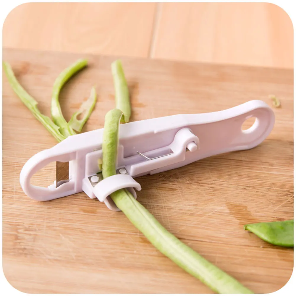 Green Bean Slicer Cutter Vegetable Stringer Remover Plastic Handle Kitchen Tools 