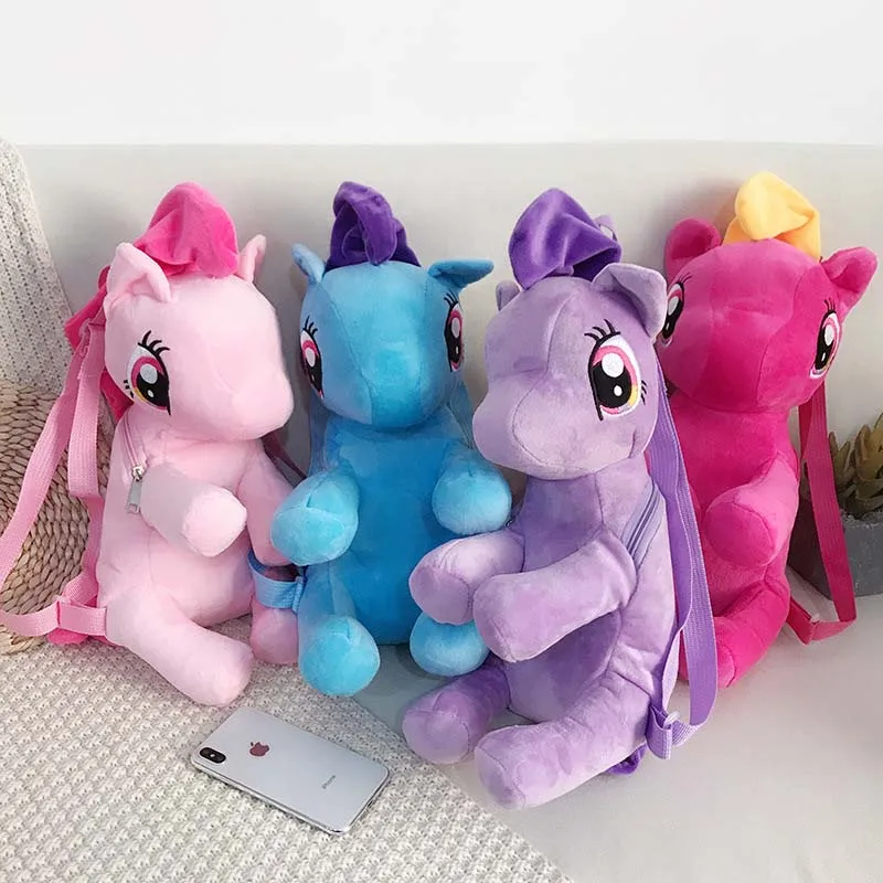 2-4Y Baby Kids Horse Stuffed Backpack Cute Plush Toys Children Bag Kindergarten Schoolbag Girls Boys 3D Cartoon Animal Backpack