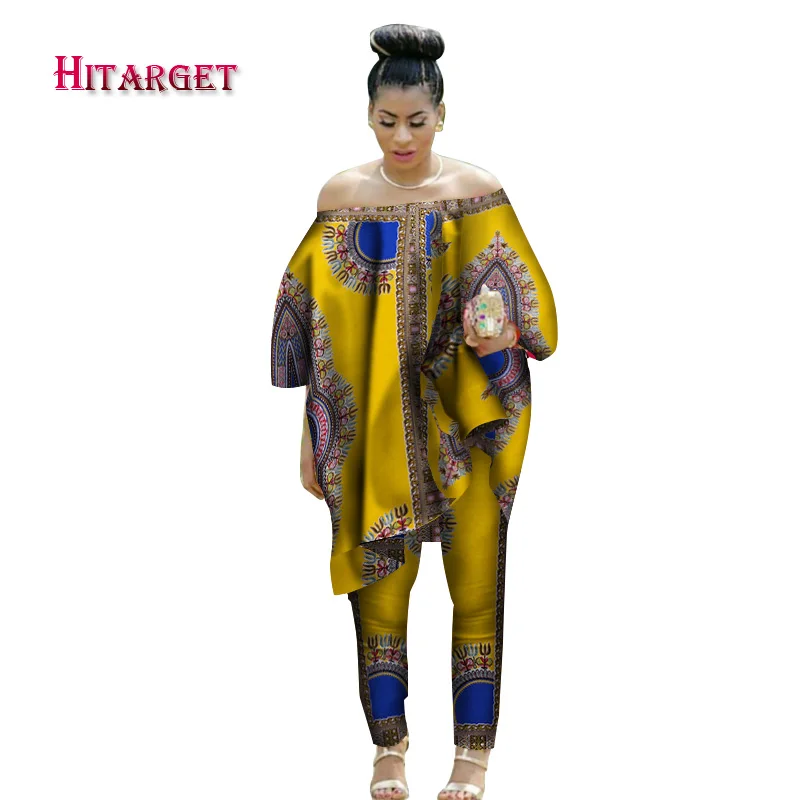 Африканский Женский комплект из 2 предметов, Дашики, хлопковый топ с воском и рубашка, хороший пошив, африканские женские костюмы, одежда WY1513