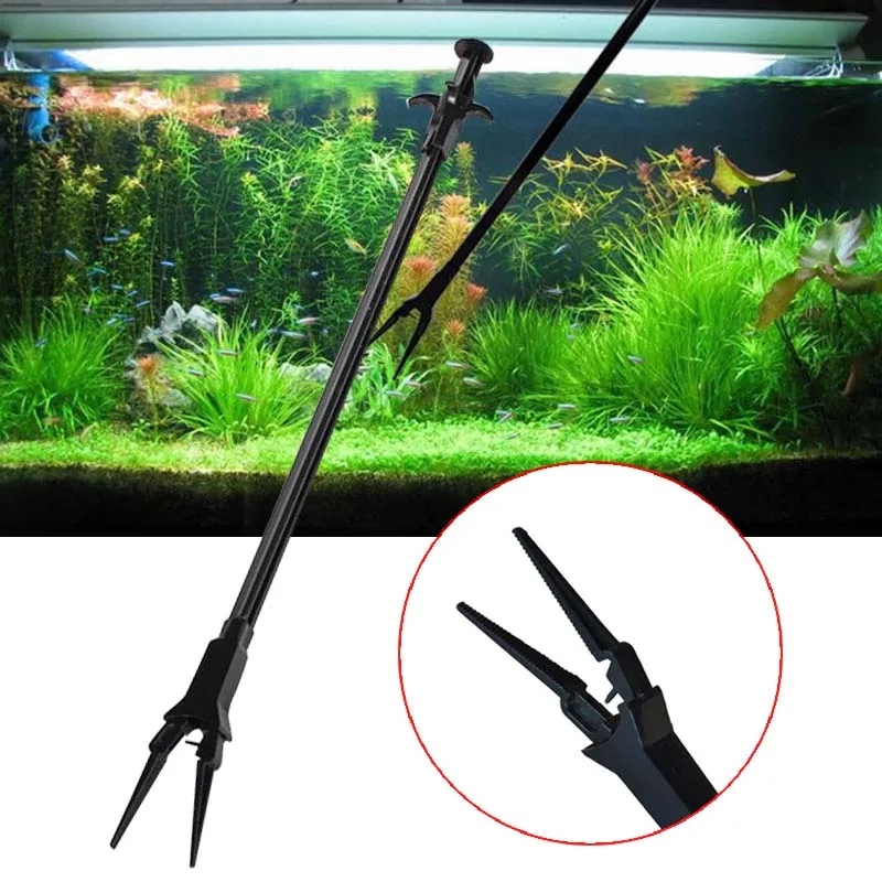 

Clamp Clip Aquarium Tongs Cleaning Tool 50CM Plants Cleaner Aquarium Tweezers Extra Long Pinchers Plastic Seaweed Algae