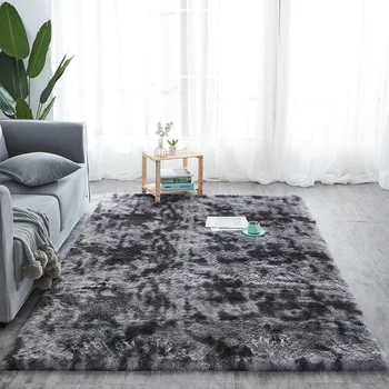 

Large Tie Dyeing Plush Carpets for living room bedroom bedside gradient color shaggy soft floor mats Bathroom Non-slip Area Rugs