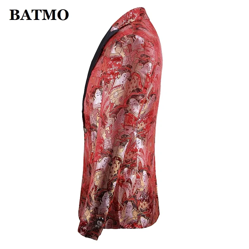 Batmo Новое поступление, высококачественные повседневные мужские блейзеры с принтом, мужские повседневные костюмы, мужские куртки с принтом, большие размеры 1915