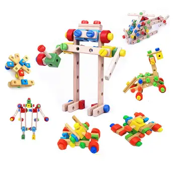 

Kuulee 1 set of educational toy Children Wooden Baby Intelligence Multi-functional Combination Toy wood