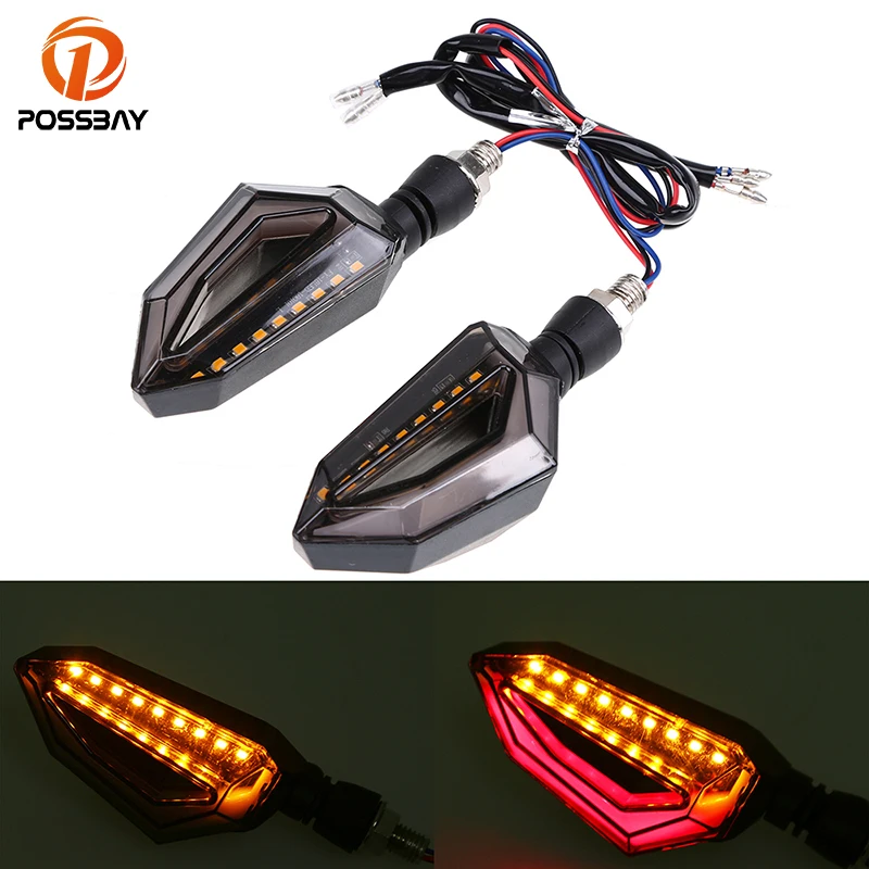 Светодиодная фара указателя поворота POSSBAY для мотоцикла скутера Harley Yamaha Kawasaki Honda