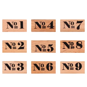 

9pcs Wooden Rubber Stamper Set Number Coded Wooden Stamper DIY Diary Scratch Decor