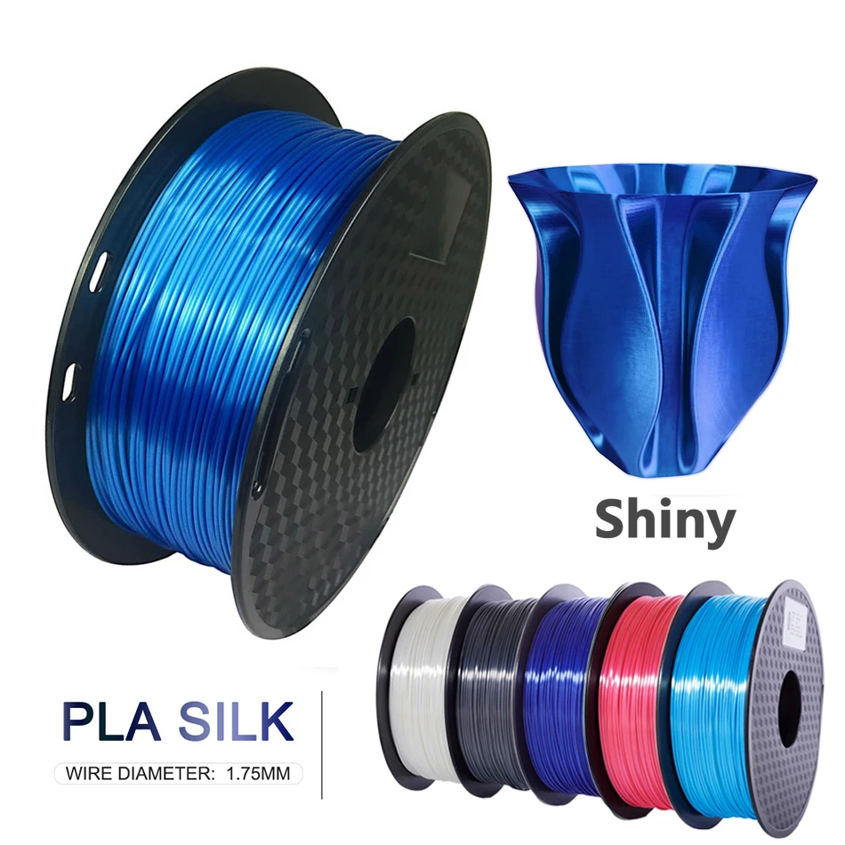 Filamento Pla de seda para impresión 3D, 1,75mm, 250g, Metal brillante,  0,25 kg, Negro, Rojo, etc., 19 colores - AliExpress