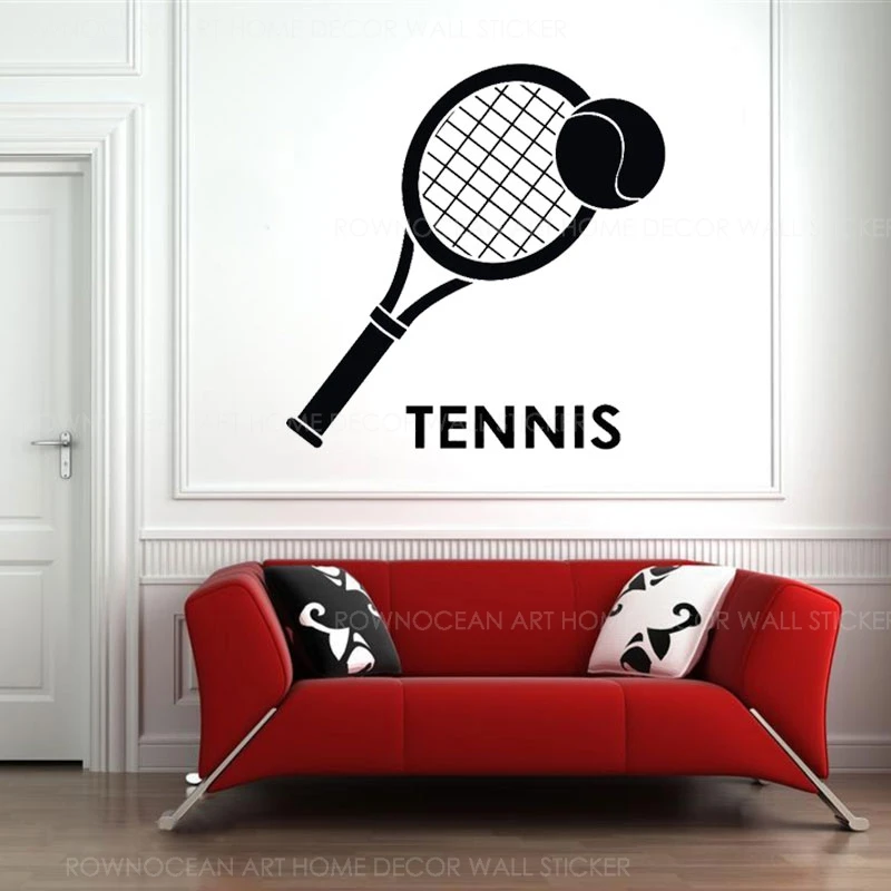 テニスボールラケット壁ステッカービニールアートインテリア装飾窓ステッカースポーツテニスクラブステッカーリムーバブル壁紙壁画 31 Wall Stickers Aliexpress