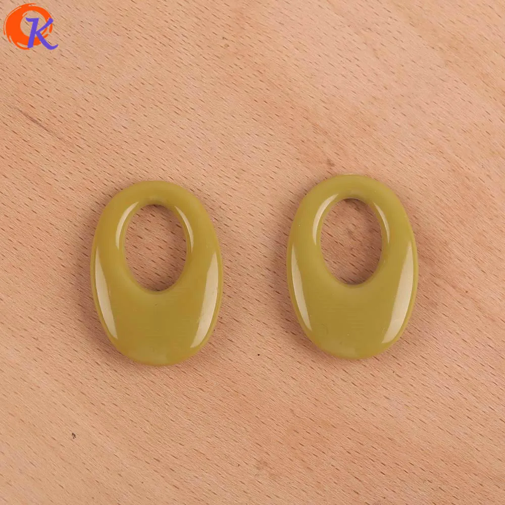 Yellow Green Cordial дизайн 23*33 мм 100 шт акриловые бусины/Аксессуары для ювелирных изделий/бусины для изготовления ювелирных изделий/овальной формы/ручной работы/Сделай сам/фурнитура для сережек - Цвет: Yellow Green