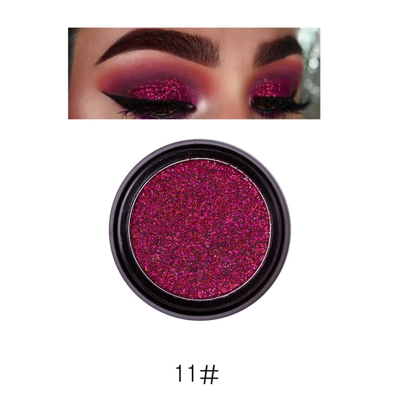 11 Manooby Sequins Eyeshadow 6Colors Single Palette Illuminator Makeup Metal Eye Shadow Pigment Cosmetics - Цвет: 11