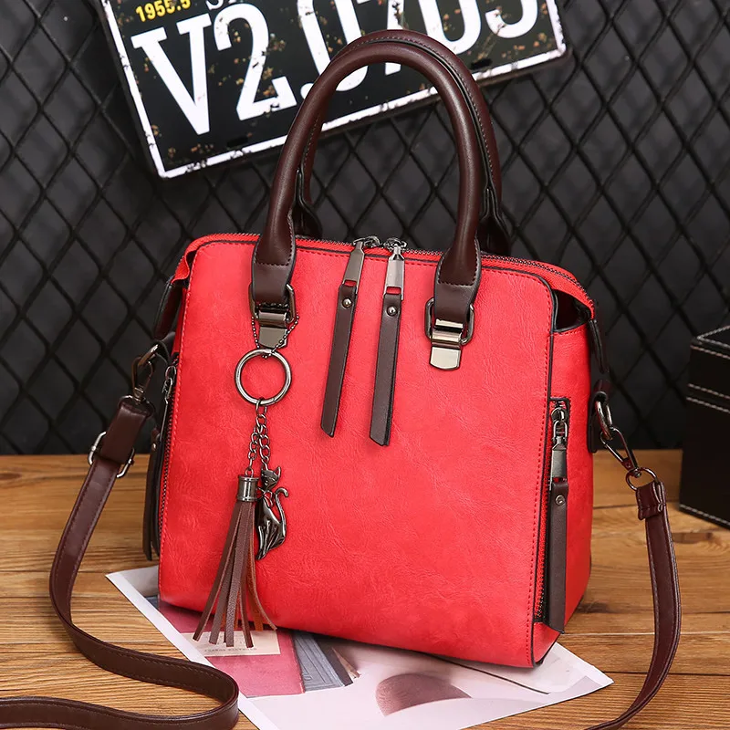 

New Style Single-shoulder Bag for Women Shoulder Bag Genuine Leather Textured Fashion Handbag Tassels Bag Women's