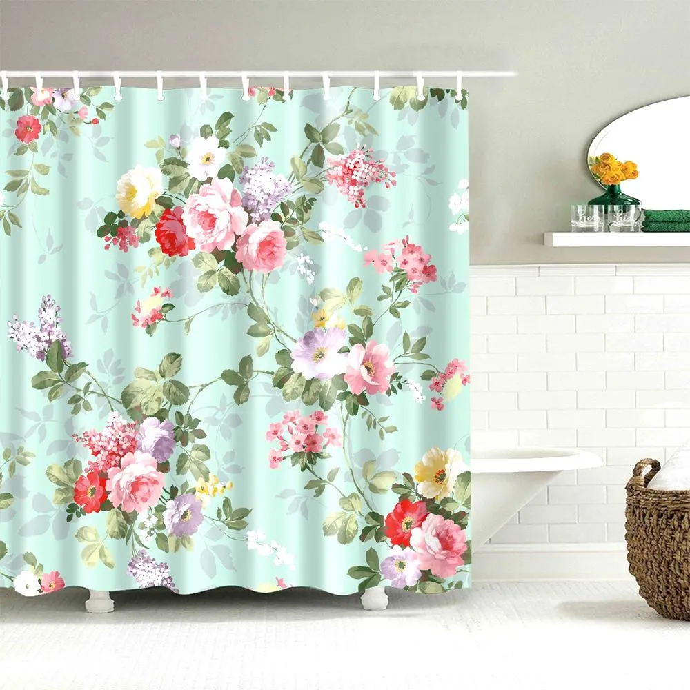 Dafield яркие цветные винтажные с цветами и листьями природа пейзаж ткань Ванная комната цветок винтажная занавеска для душа