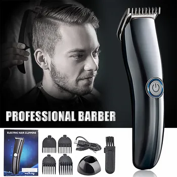 

USB Rechargable Hair Clipper Powerful Cutting Machine Beard Barber Hair Three Guide Combs Attached Carbon Steel Dropshipping