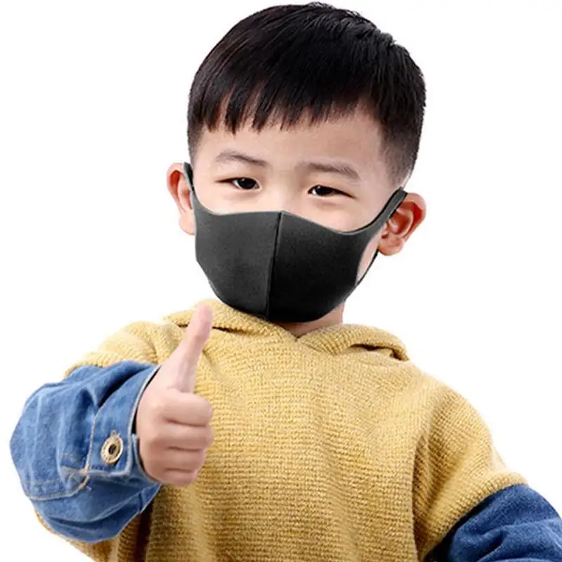 

Children Anti Pollution Breathable Face Mask Black Earloop Reusable Dustproof Mouth Muffle Kids Protective Equipment