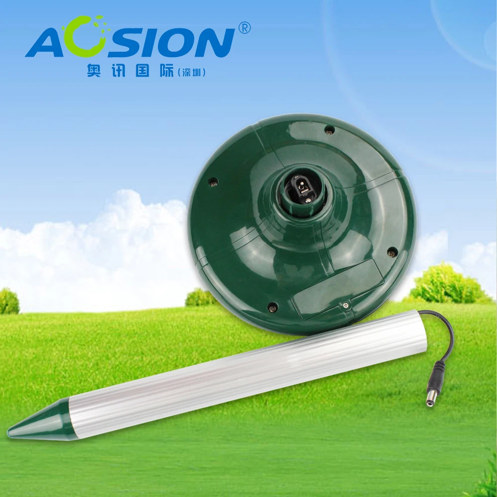 2 X Free Shipping Aosion Outdoor electric sound wave solar snake rodent mole gopher vole repellent repeller pest control