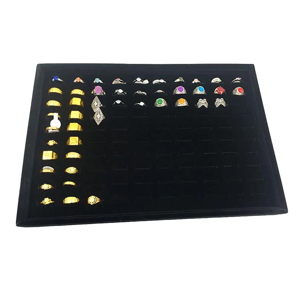 

Finger Ring Storage Tray Case Jewelry Holder Organizer Display Stand Showcase High-grade flannel Jewelry display props tray