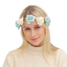 Горячая женский цветок розы резинки для волос невесты венок, аксессуар для волос алиэкспресс Лидер продаж лента для волос